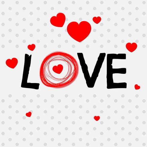 Velentine card template with word love vector