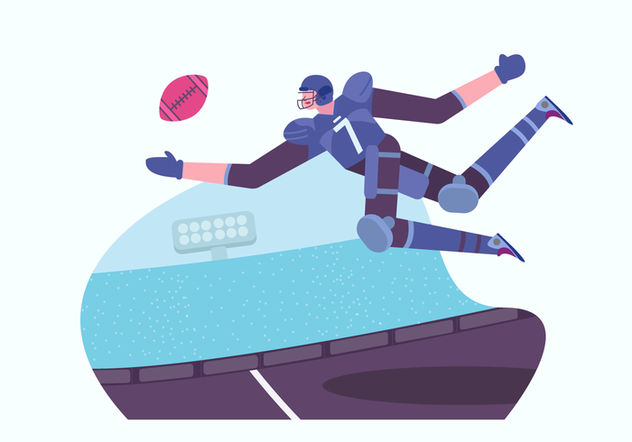 American Football Player Character vector Illustration
