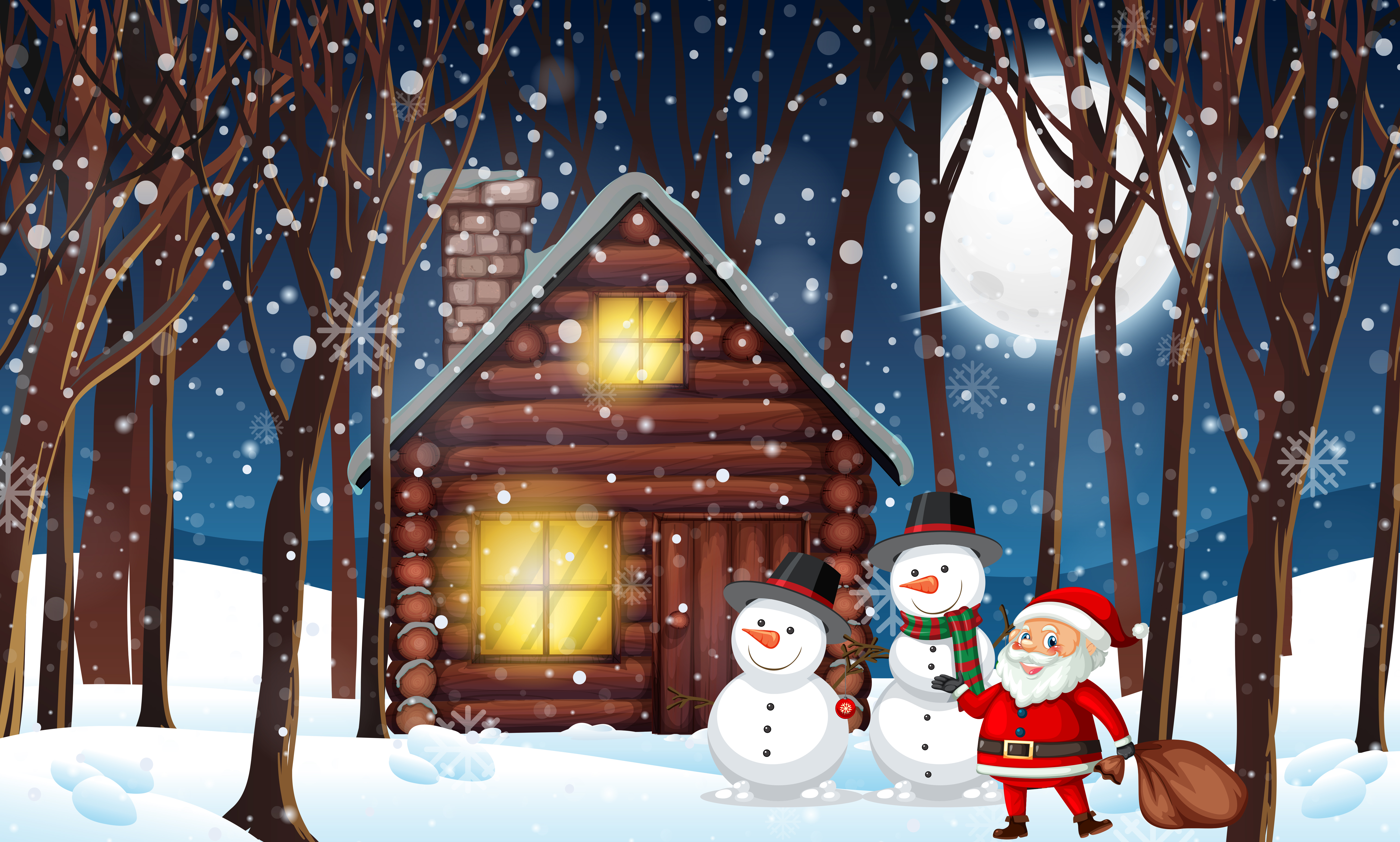 snowy cabin clipart