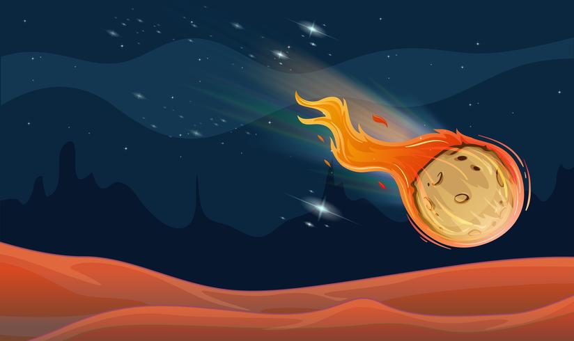 Background scene with comet in space vector