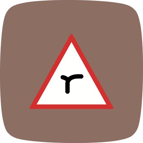 Vector Junction of bend ahead Road Sign Icon