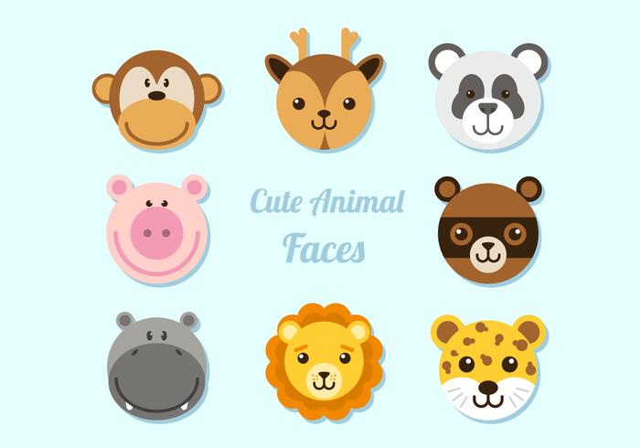 Colección Caras de animales vector