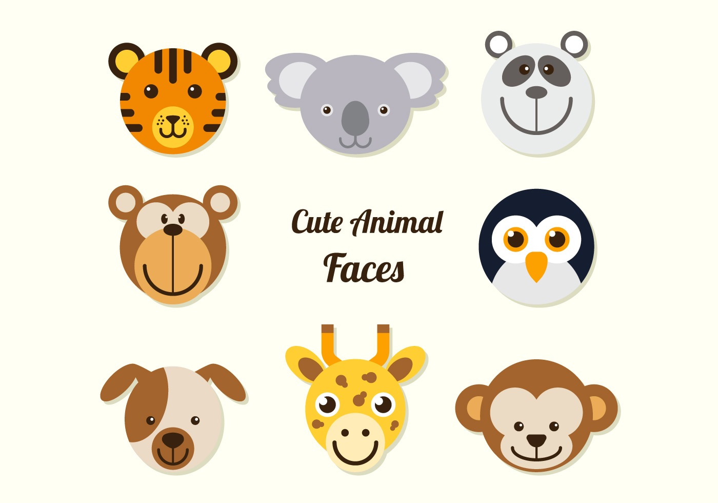 Caras de animales de dibujos animados 420284 Vector en Vecteezy Caras de animales de dibujos animados 420284 Vector en Vecteezy