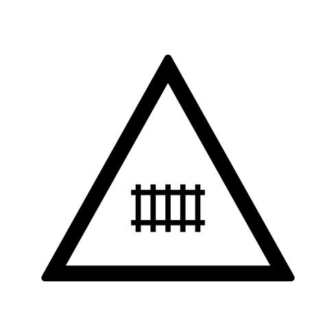 Vector Level crossing with gate Road Sign Icon