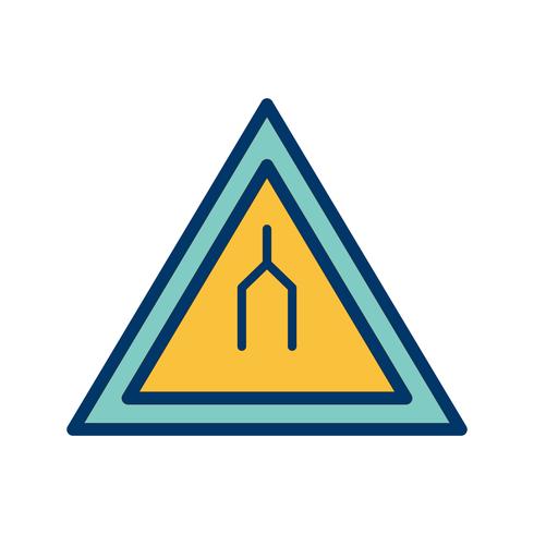Vector Dual carriageway ends Road Sign Icon