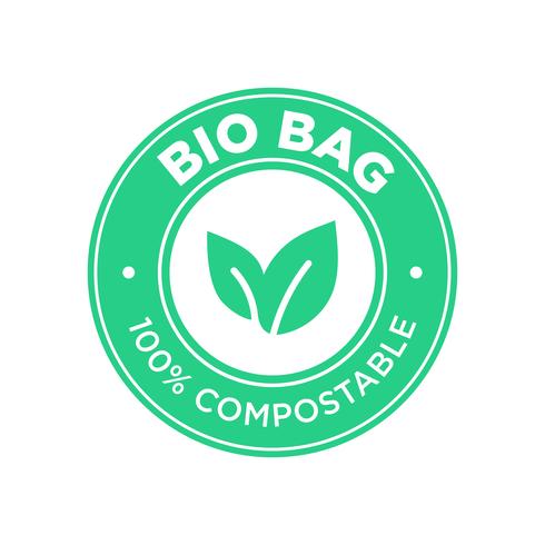 Bio Bag 100 Compostable. vector