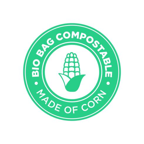 Bio Bag Compostable made of corn.  vector