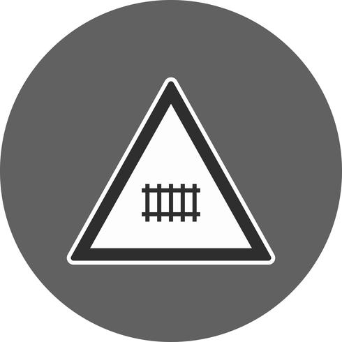 Vector Level crossing with gate Road Sign Icon