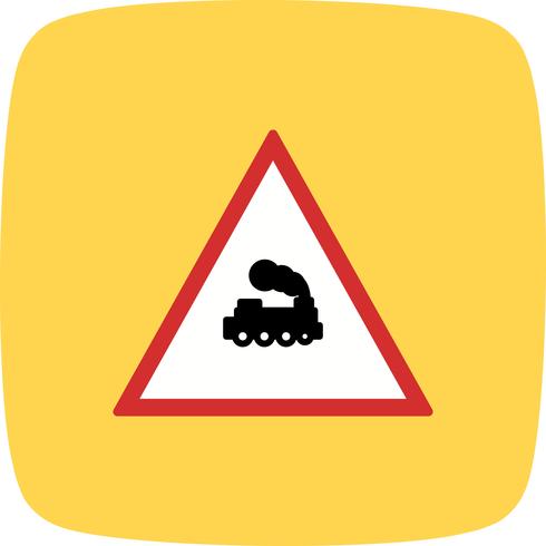 Vector Level crossing Train Road Sign Icon