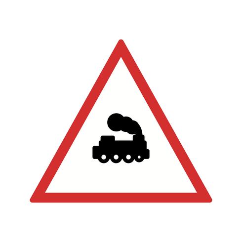 Vector Level crossing Train Road Sign Icon