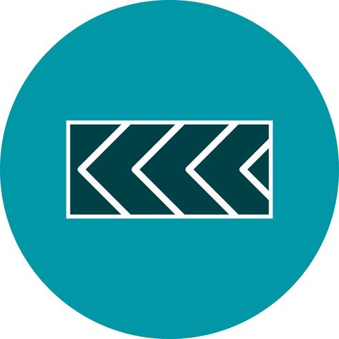 Vector Sharp deviation of route to left Road Sign Icon
