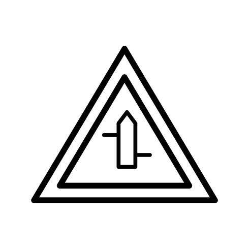 Vector Minor cross roads from left to right Road Sign Icon