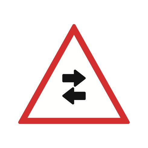 Vector Two-way traffic crosses one-way Road Sign Icon 