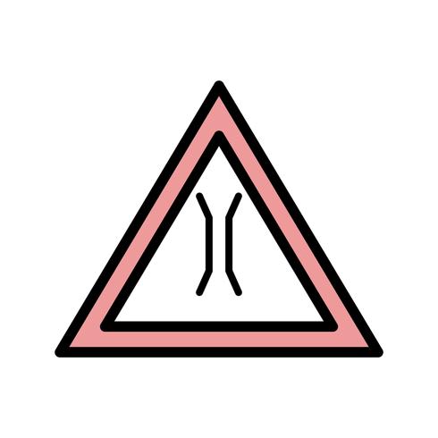 Vector Narrow bridge Road Sign Icon