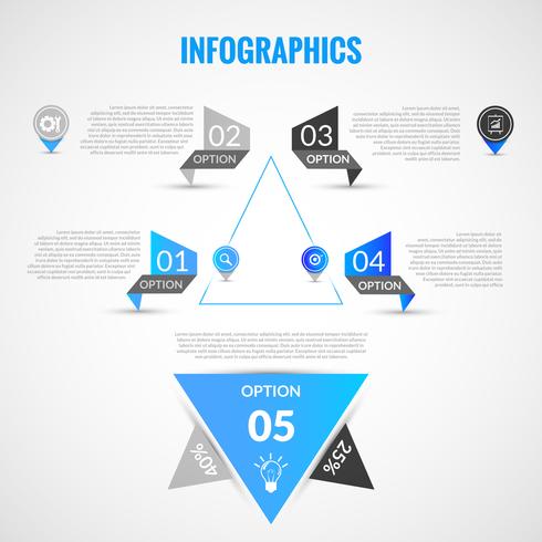 Plantilla de infografías de papel vector