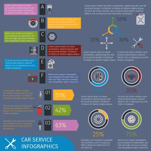 Servicio de infografía de coches. vector