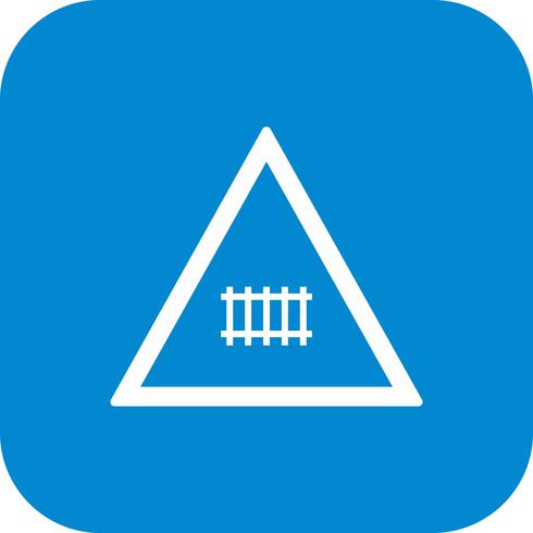 Vector Level crossing with gate Road Sign Icon