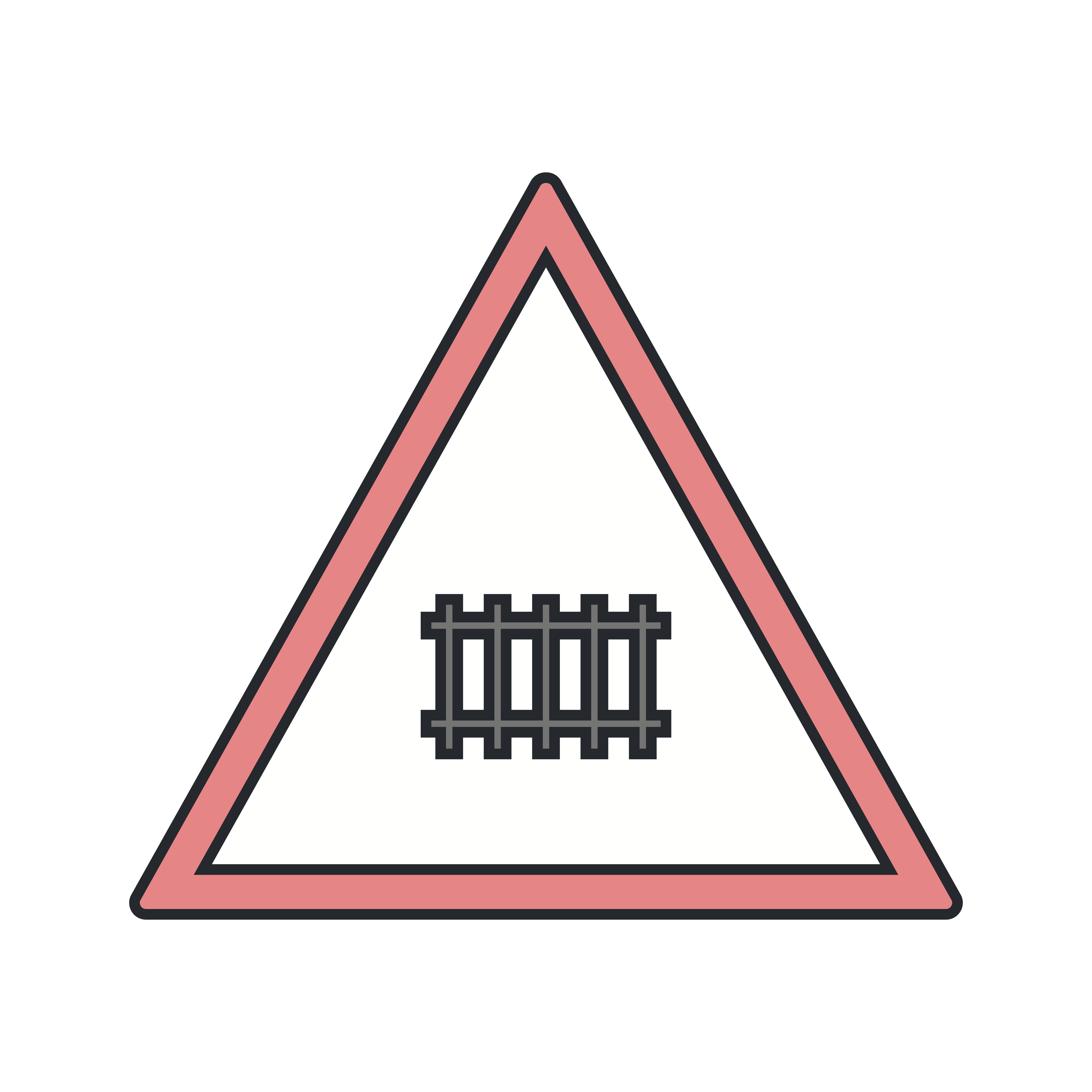 Vector Level Crossing With Gate Road Sign Icon Vector Art At Vecteezy
