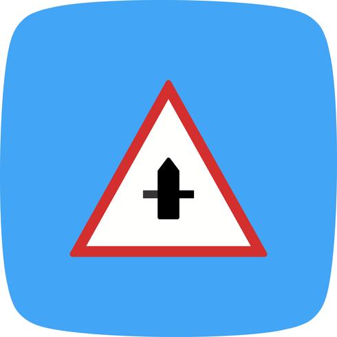 Vector Minor Cross Road Sign Icon