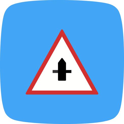 Icono de signo de carretera de menor importancia vector