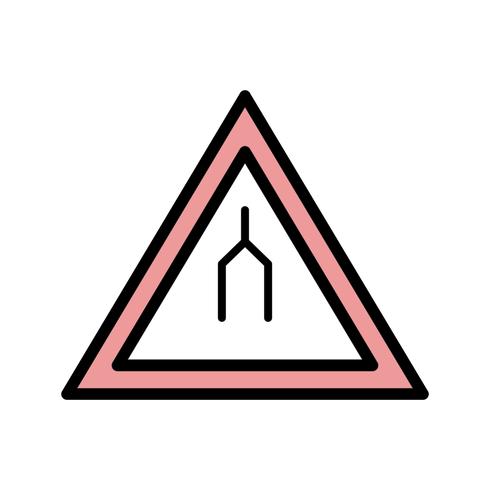 Vector Dual carriageway ends Road Sign Icon