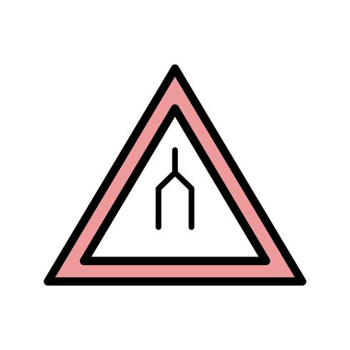 Vector Dual carriageway ends Road Sign Icon