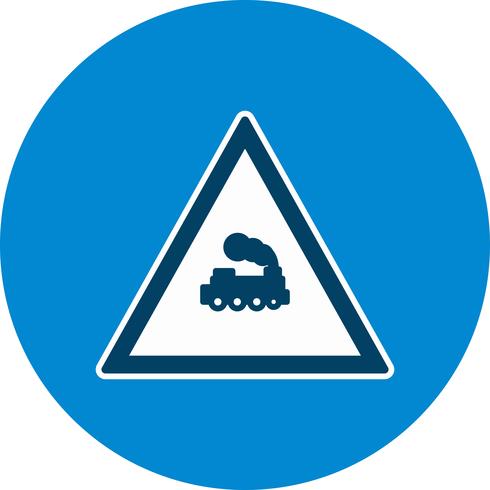 Vector Level crossing Train Road Sign Icon