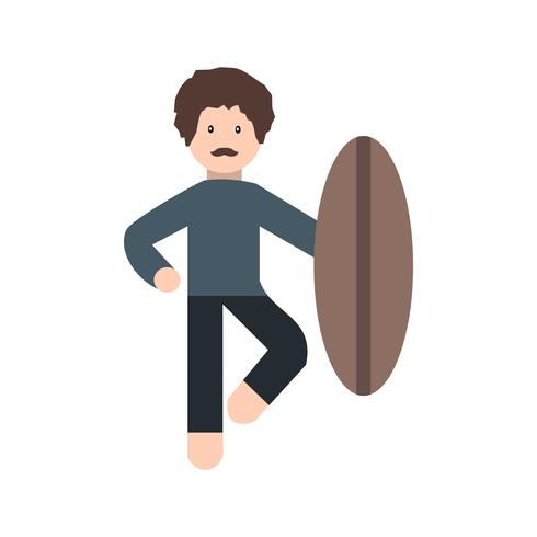 Icono de surf ilustración vectorial vector