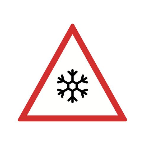 Vector riesgo de hielo icono de signo de carretera