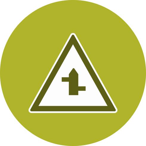 Vector Minor cross roads from left to right Road Sign Icon