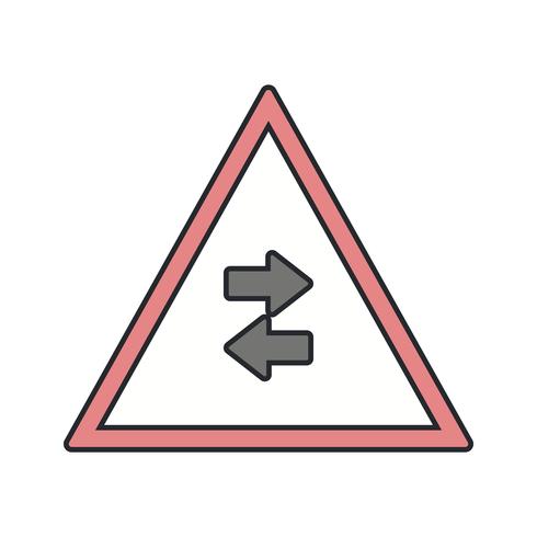Vector Two-way traffic crosses one-way Road Sign Icon 