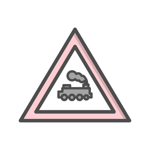 Vector Level crossing Train Road Sign Icon