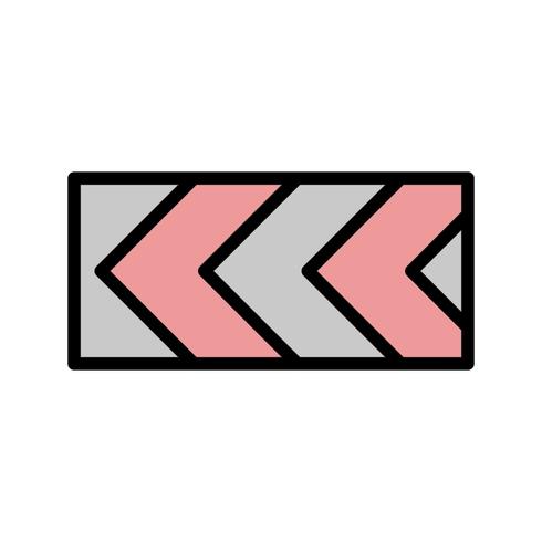 Vector Sharp deviation of route to left Road Sign Icon