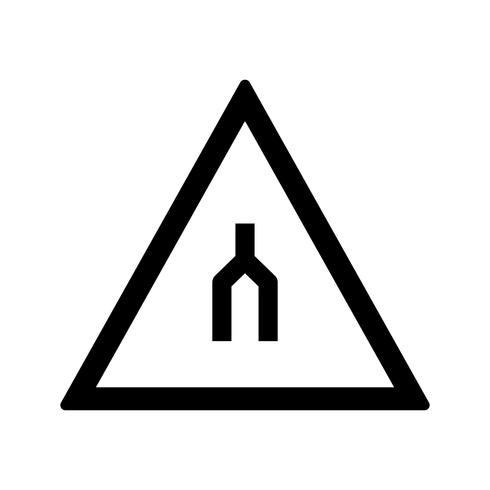 Vector Dual carriageway ends Road Sign Icon