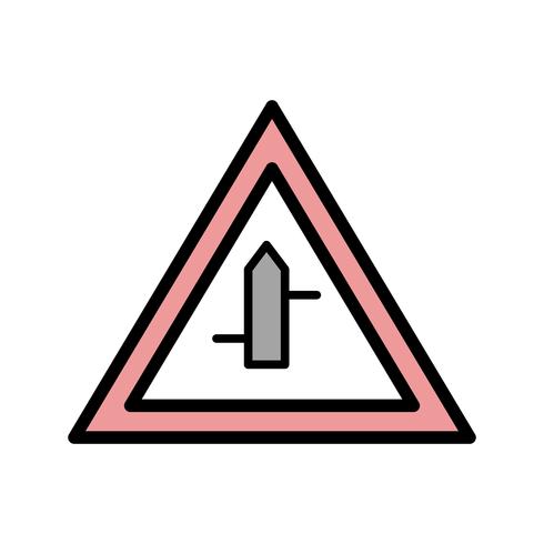 Vector Minor Cross Roads From Right To Left Road Sign Icon