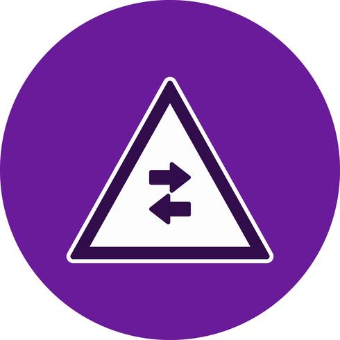 Vector Two-way traffic crosses one-way Road Sign Icon 