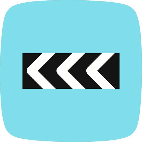 Vector Sharp deviation of route to left Road Sign Icon