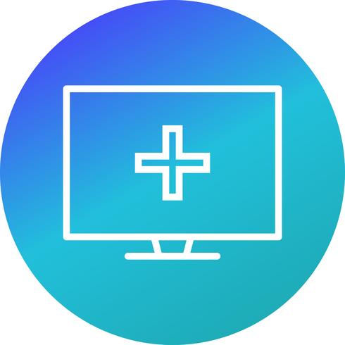 Vector icono de ayuda médica en línea