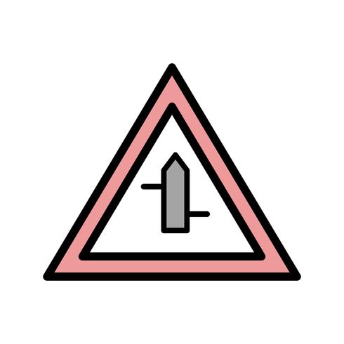 Vector Minor cross roads from left to right Road Sign Icon