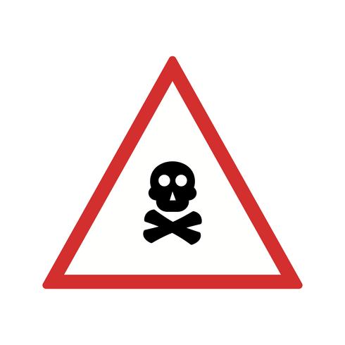 Vector icono de signo de carretera de gas venenoso