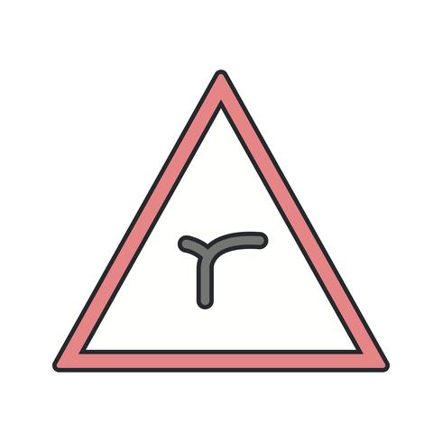 Vector Junction of bend ahead Road Sign Icon