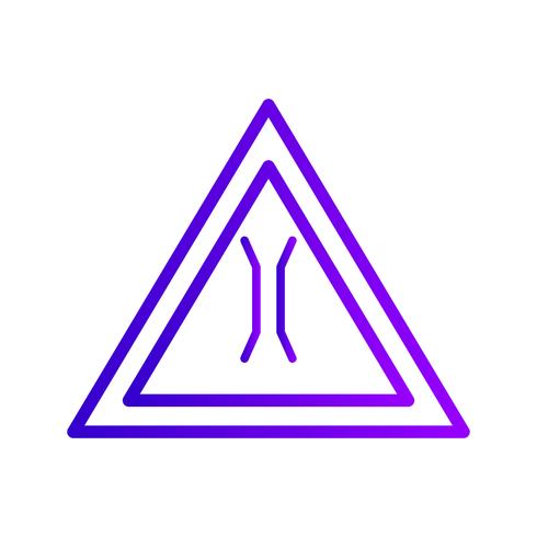 Vector Narrow bridge Road Sign Icon