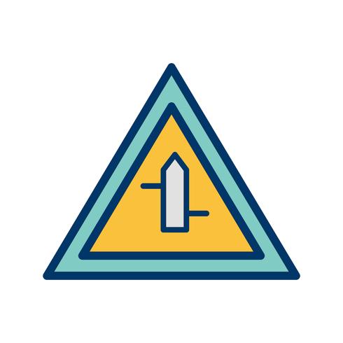 Vector Minor cross roads from left to right Road Sign Icon