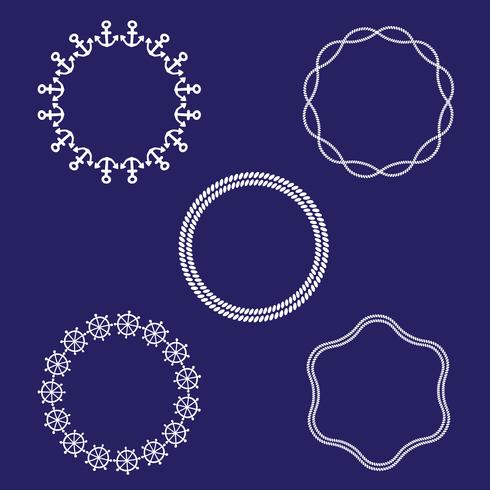 circular nautical frames vector