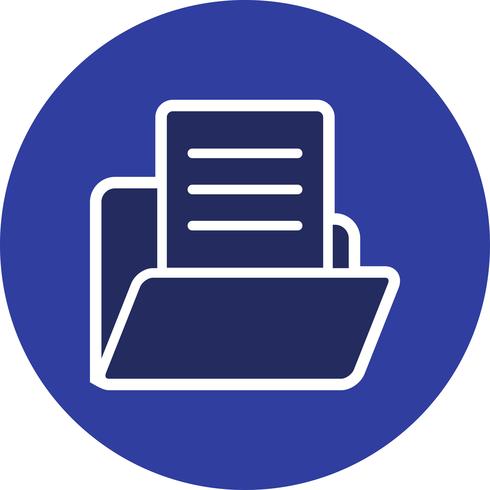 Vector de documento en el icono de carpeta