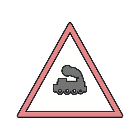 Vector Level crossing Train Road Sign Icon
