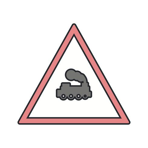 Icono de signo de carretera de tren paso a nivel de vector