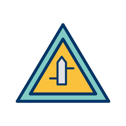 Vector Minor Cross Roads From Right To Left Road Sign Icon