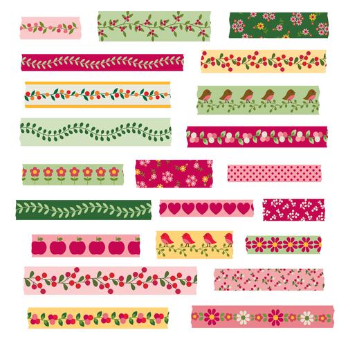 woodland washi tape vector