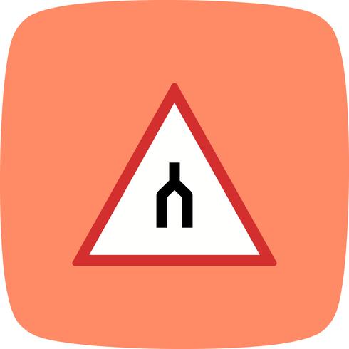 Vector Dual carriageway ends Road Sign Icon